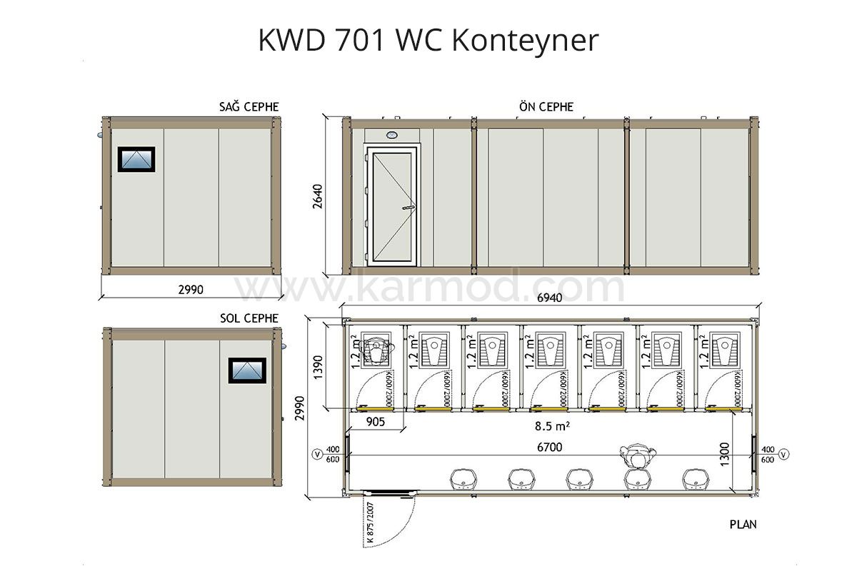 KWD 701 Wc Container