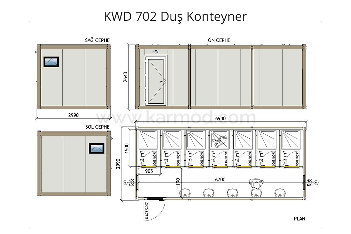 KWD 702 Shower Container