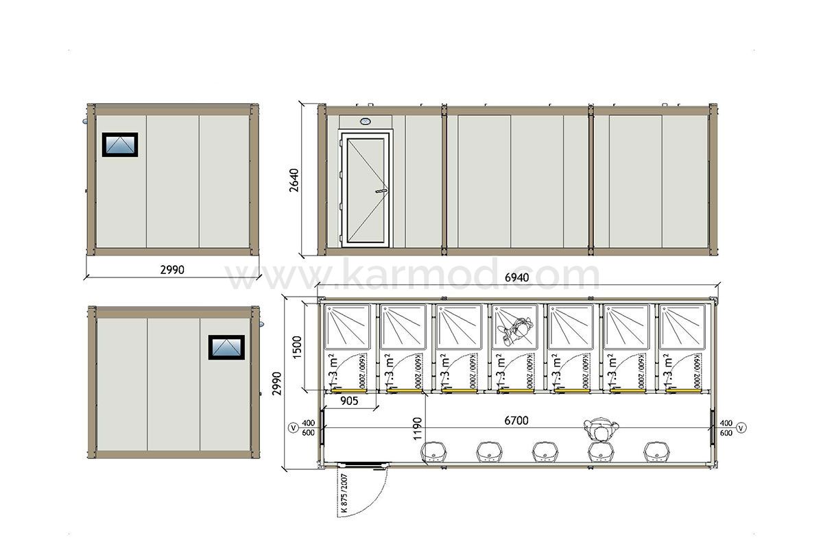 KWD 702 Shower Container