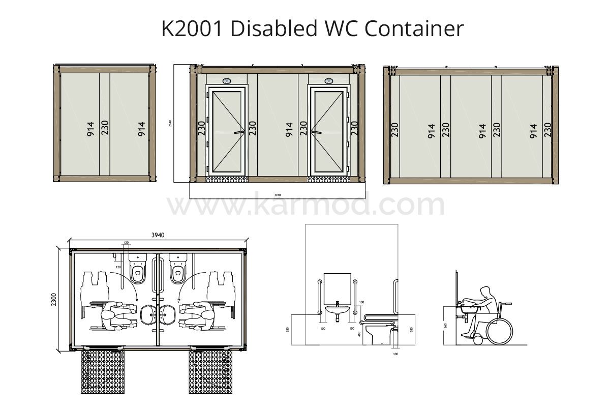 K 2001 Disabled WC Container