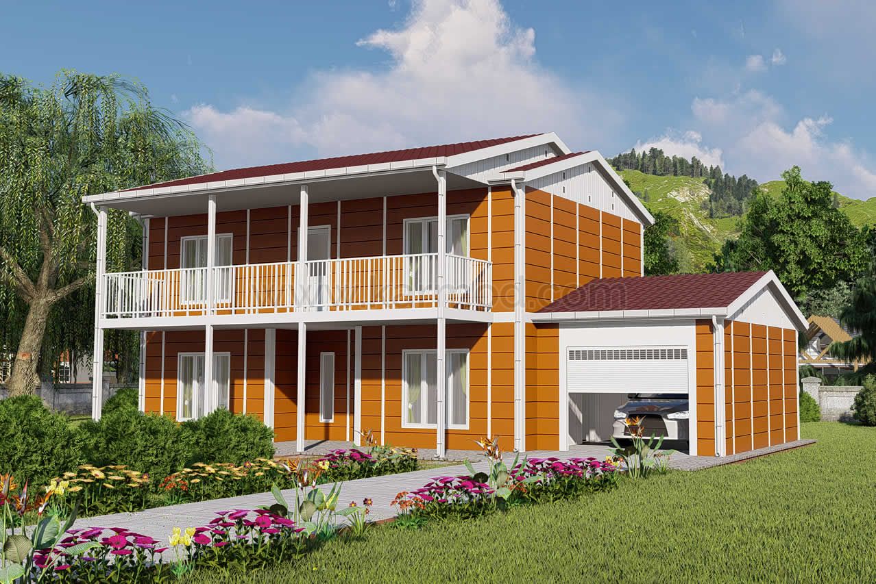 Two Storey Prefab Housing 196 m²