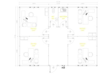 4-Person Prefabricated Office Plans